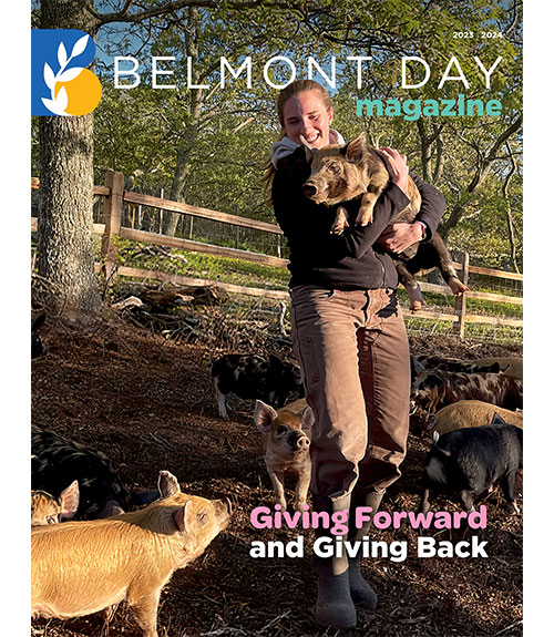 Jo Douglas '06 with her pigs